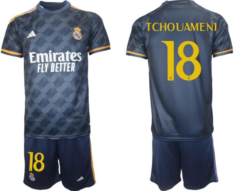 Men 2023-2024 Club Real Madrid away blue #18 Soccer Jersey->real madrid jersey->Soccer Club Jersey
